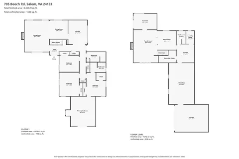 Floorplan - 705 Beech Rd, Salem, VA 24153 photo 1 of 3