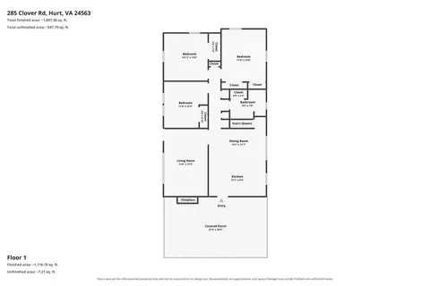 Floorplan - 285 Clover Rd, Hurt, VA 24563 photo 2 of 3