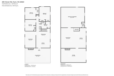 Floorplan - 285 Clover Rd, Hurt, VA 24563 photo 1 of 3