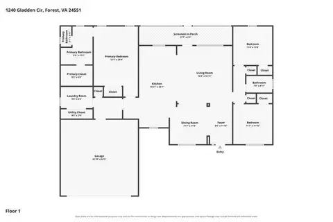 Floorplan - 1240 Gladden Cir, Forest, VA 24551 photo 1 of 1
