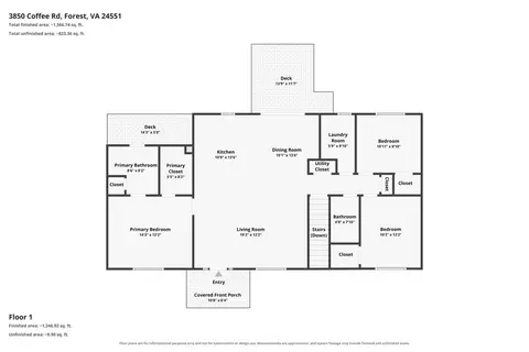 Floorplan - 3850 Coffee Rd, Forest, VA 24551 photo 1 of 2