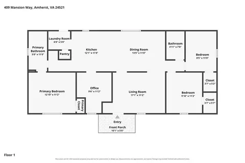 Floorplan - 409 Mansion Way, Amherst, VA 24521 photo 1 of 1