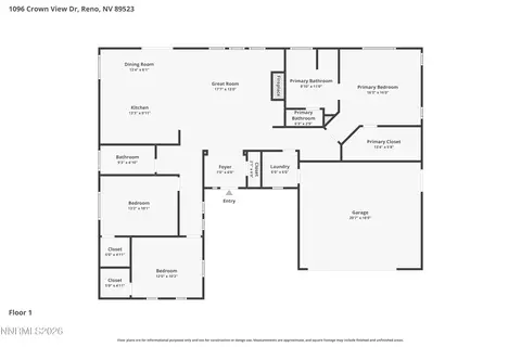 Floorplan - 1096 Crown View Dr, Reno, NV 89523 photo 1 of 1