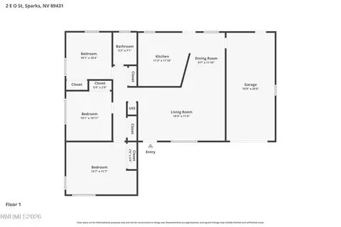 Floorplan - 2 E O St, Sparks, NV 89431 photo 2 of 2