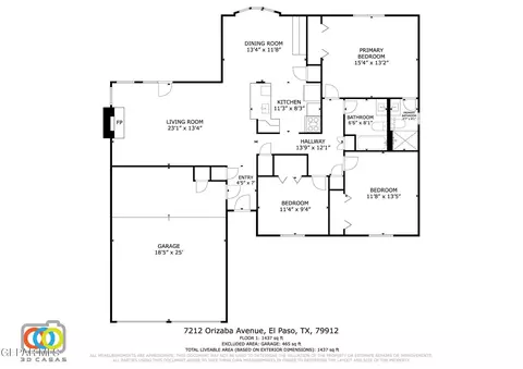 Floorplan - 7212 Orizaba Ave, El Paso, TX 79912 photo 2 of 2