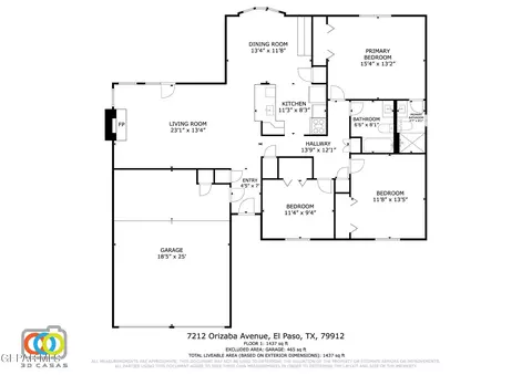 Floorplan - 7212 Orizaba Ave, El Paso, TX 79912 photo 1 of 2