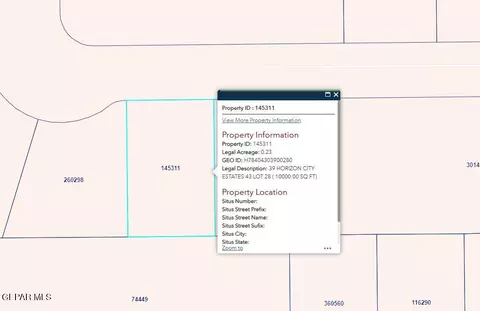 Pn-145311 39 Horizon City Estates Lot 28, Horizon City, TX 79928