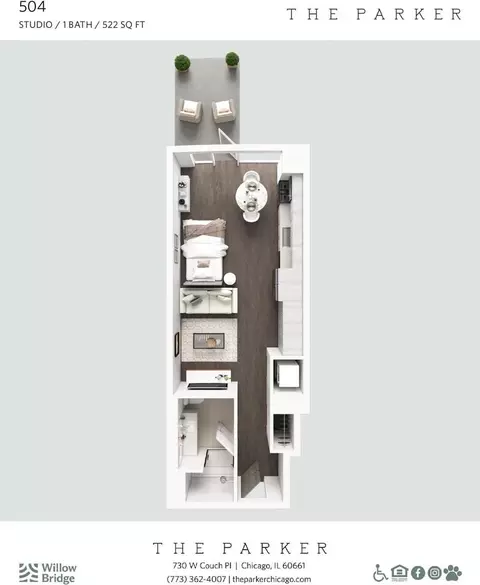 730 W Couch Pl #504, Chicago, IL 60661