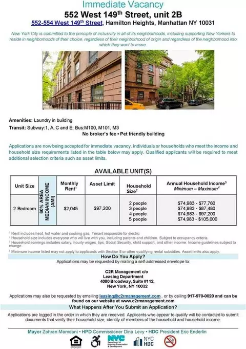 552 W 149th St, New York, NY 10031