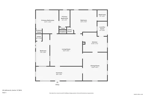 Floorplan - 301 Jefferson Dr, Devine, TX 78016 photo 1 of 1