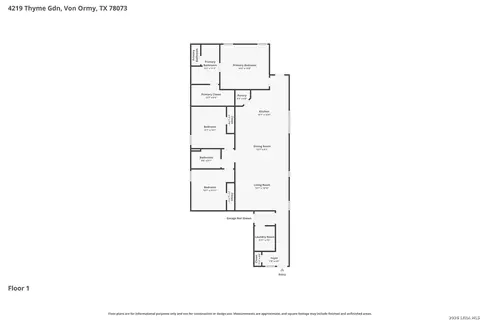 Floorplan - 4219 Thyme Gdn, Von Ormy, TX 78073 photo 1 of 1