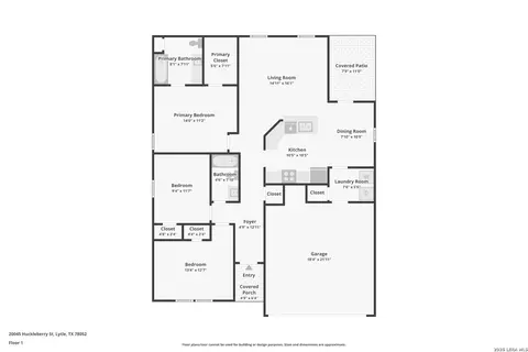 Floorplan - 20045 Huckleberry St, Lytle, TX 78052 photo 1 of 1