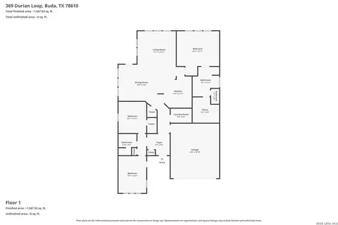 Floorplan - 369 Durian Loop, Buda, TX 78610 photo 1 of 1
