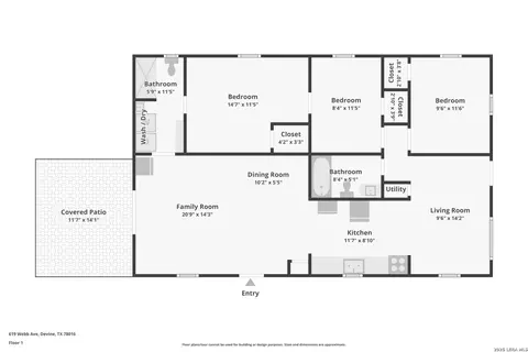 Floorplan - 619 Webb Ave, Devine, TX 78016 photo 1 of 1