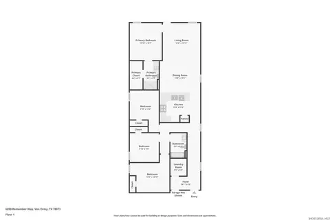 Floorplan - 6050 Remember Way, Von Ormy, TX 78073 photo 1 of 1