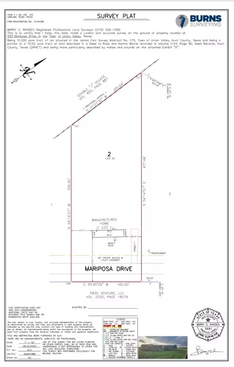 233 Mariposa Dr, Union Valley, TX 75189
