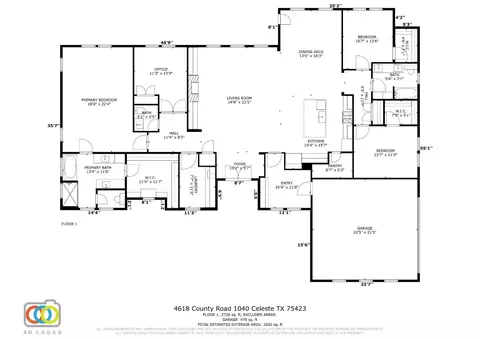 Floorplan - 4618 County Road 1040, Celeste, TX 75423 photo 1 of 1