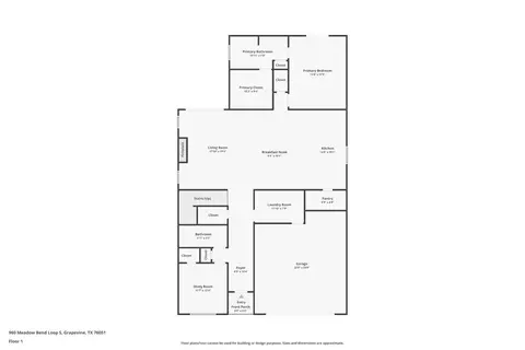 Floorplan - 960 Meadow Bend Loop S, Grapevine, TX 76051 photo 1 of 3