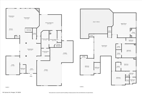 Floorplan - 101 Darian Dr, Prosper, TX 75078 photo 1 of 1