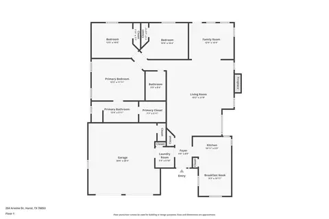 Floorplan - 204 Arwine Dr, Hurst, TX 76053 photo 1 of 1