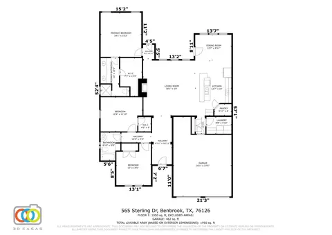 Floorplan - 565 Sterling Dr, Benbrook, TX 76126 photo 1 of 1