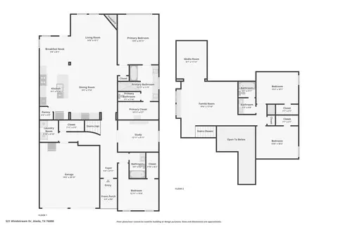 Floorplan - 521 Windstream Dr, Aledo, TX 76008 photo 1 of 1