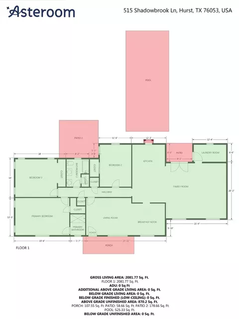 Floorplan - 515 Shadowbrook Ln, Hurst, TX 76053 photo 1 of 1