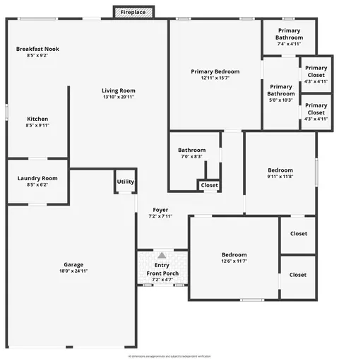 Floorplan - 508 Parker Dr, Euless, TX 76039 photo 1 of 1