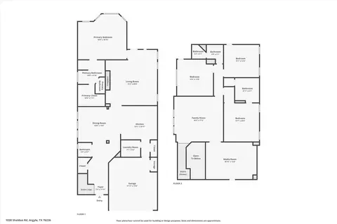 Floorplan - 1030 Sheldon Rd, Argyle, TX 76226 photo 1 of 1