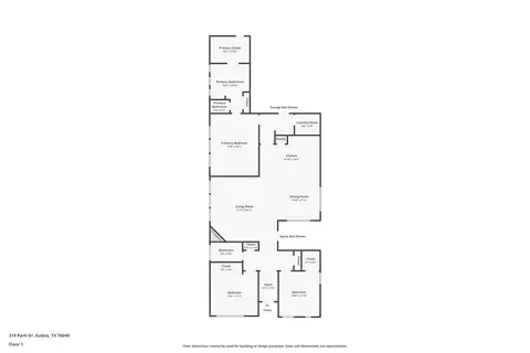 Floorplan - 319 Park Dr, Euless, TX 76040 photo 1 of 1