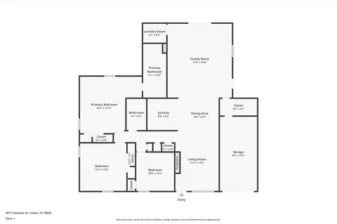 Floorplan - 407 Freestone Dr, Euless, TX 76039 photo 1 of 1