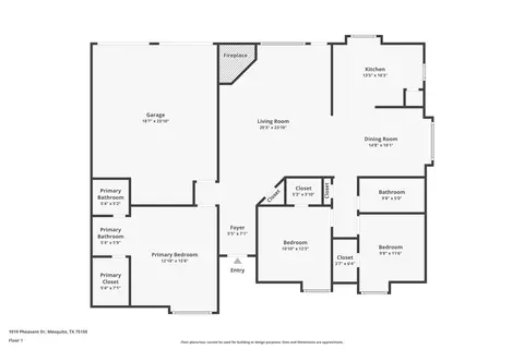 Floorplan - 1019 Pheasant Dr, Mesquite, TX 75150 photo 1 of 1