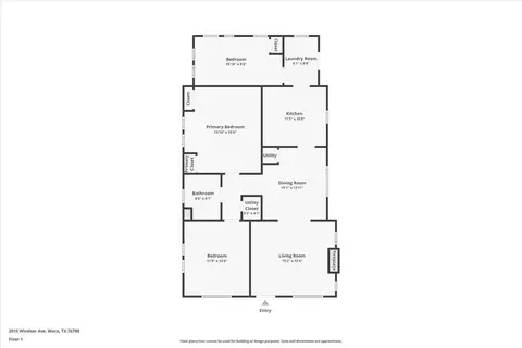 Floorplan - 2015 Windsor Ave, Waco, TX 76708 photo 1 of 1
