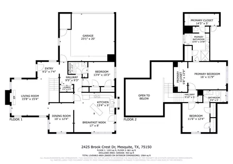 Floorplan - 2425 Brook Crest Dr, Mesquite, TX 75150 photo 1 of 1