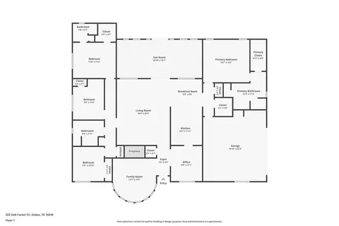 Floorplan - 203 Oak Forest Trl, Euless, TX 76039 photo 1 of 1