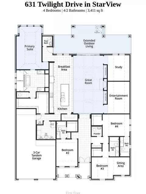 Floorplan - 631 Twilight Dr, Prosper, TX 75078 photo 1 of 1