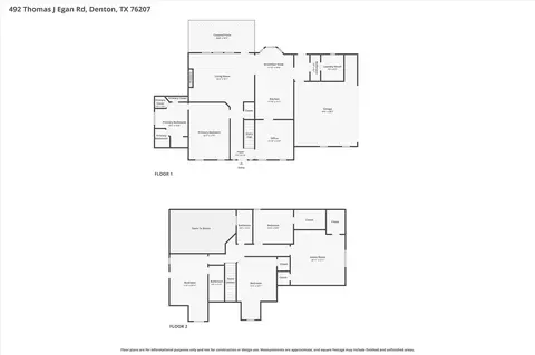 Floorplan - 492 Thomas J Egan Rd, Denton, TX 76207 photo 1 of 1