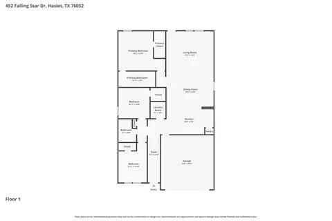 Floorplan - 452 Falling Star Dr, Haslet, TX 76052 photo 1 of 1