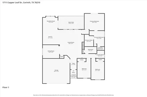 Floorplan - 1711 Copper Leaf Dr, Corinth, TX 76210 photo 1 of 1