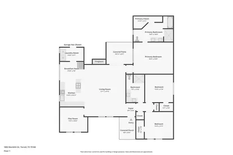 Floorplan - 1003 Meridith Dr, Terrell, TX 75160 photo 1 of 1