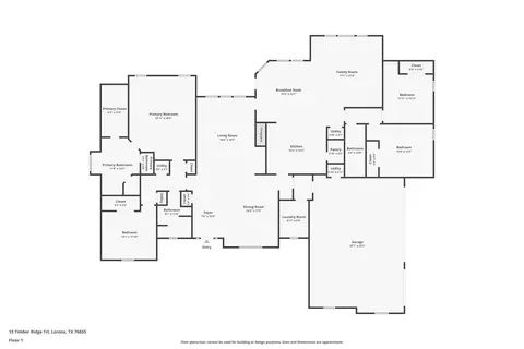 Floorplan - 13 Timber Ridge Trl, Lorena, TX 76655 photo 1 of 1