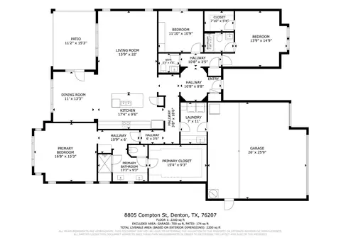 Floorplan - 8805 Compton St, Denton, TX 76207 photo 1 of 1