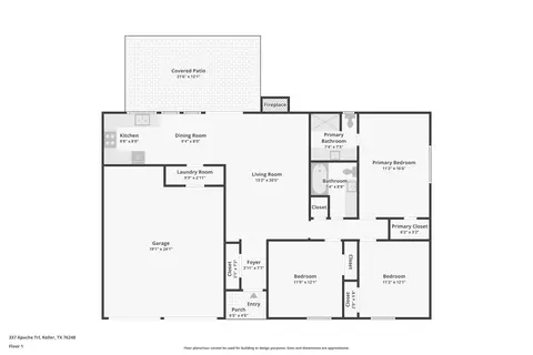Floorplan - 337 Apache Trl, Keller, TX 76248 photo 1 of 1