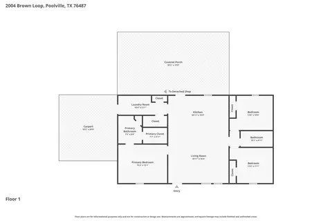 Floorplan - 2004 Brown Loop, Poolville, TX 76487 photo 1 of 1