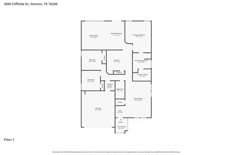 Floorplan - 3909 Cliffside Dr, Denton, TX 76208 photo 1 of 1