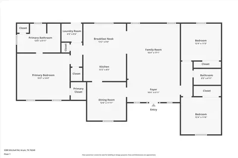 Floorplan - 3289 Mitchell Rd, Krum, TX 76249 photo 1 of 1