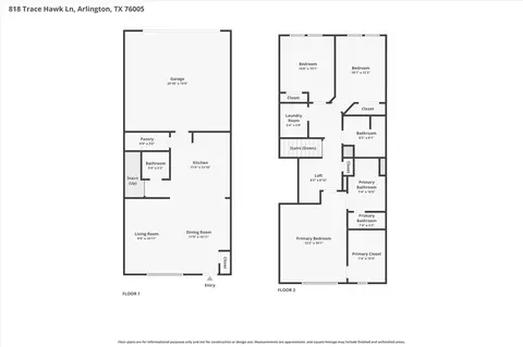 Floorplan - 818 Trace Hawk Ln, Arlington, TX 76005 photo 1 of 1