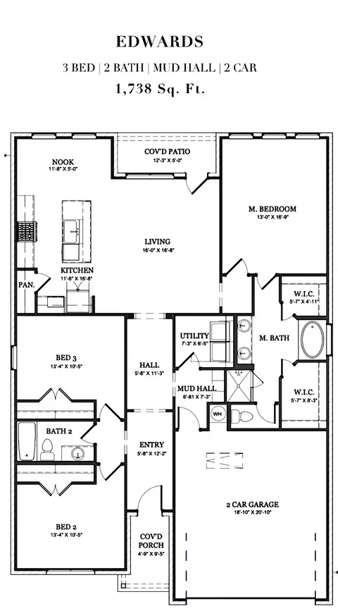 Floorplan - 2716 Glasgow Way, Denton, TX 76207 photo 1 of 1
