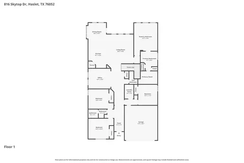 Floorplan - 816 Skytop Dr, Haslet, TX 76052 photo 1 of 2