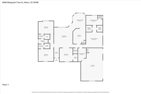 Floorplan - 6008 Mesquite Tree Ct, Waco, TX 76708 photo 1 of 1